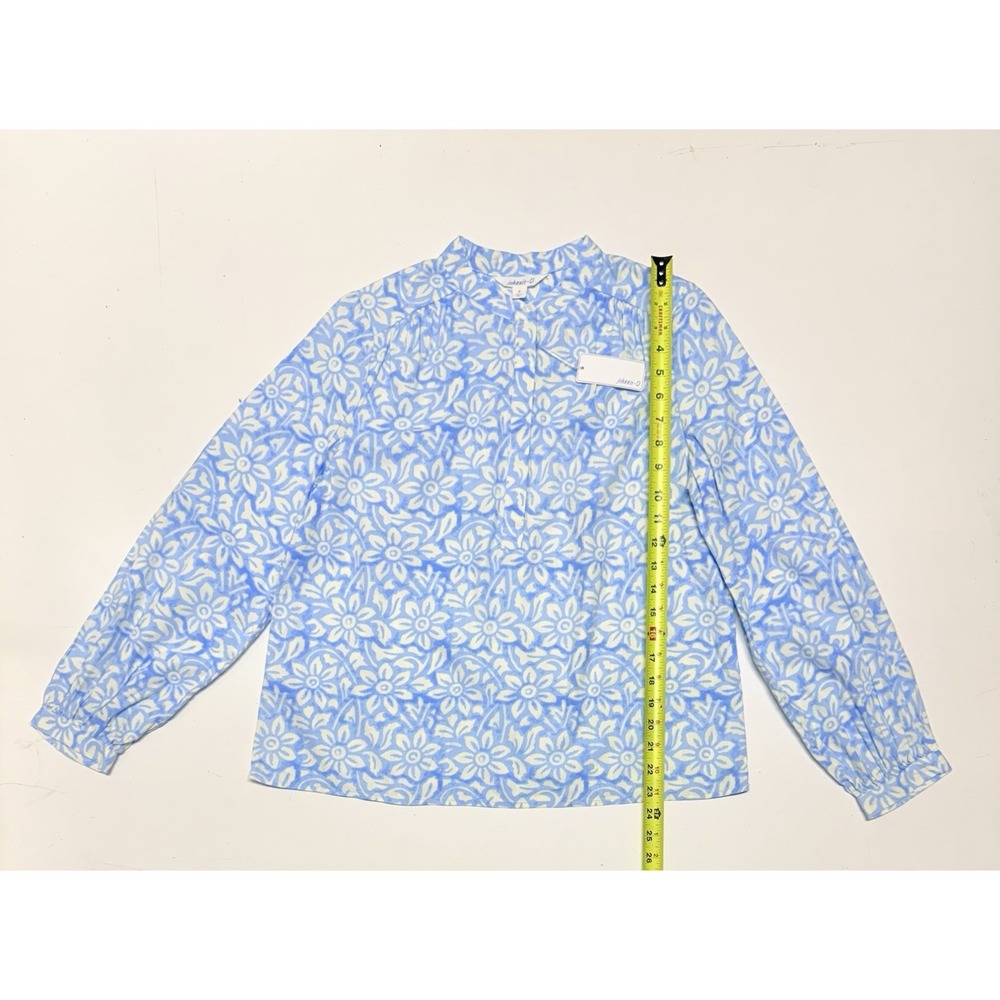 johnnie-O Alana Cotton Blend Woven Popover Floral Blue Size Small New W Tags